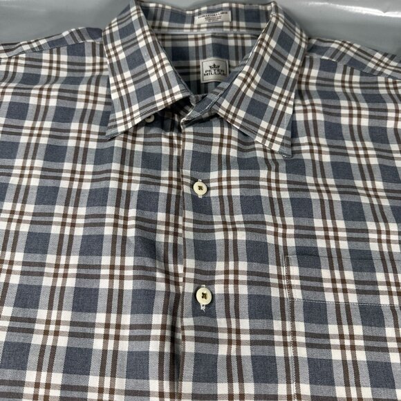 Peter Millar Shirt Mens Button Up Cotton Windowpane Plaid Long Sleeve Sport Top - Picture 7 of 16